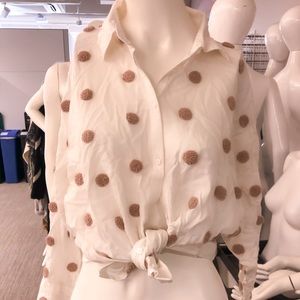 CUTE Zara polka dot button down top!